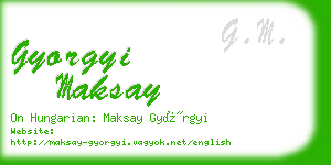 gyorgyi maksay business card